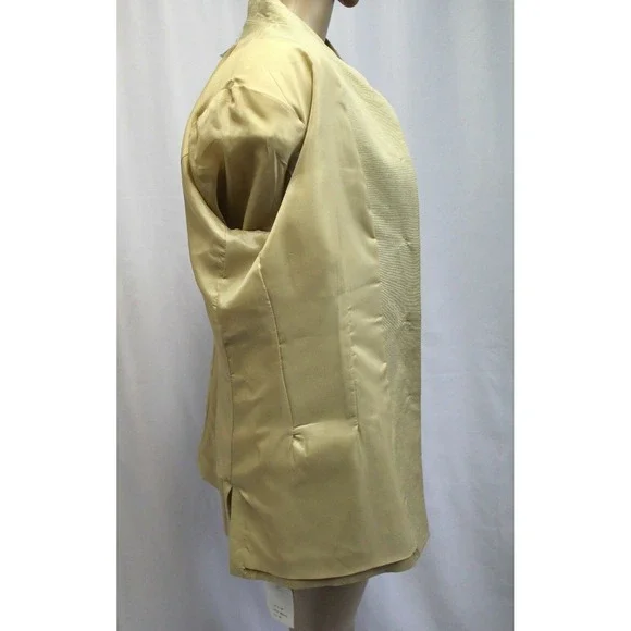 NWT Danielle Martin Women 12 Blazer Jacket Long Sleeve Work Linen Beige Lining - Picture 8 of 9